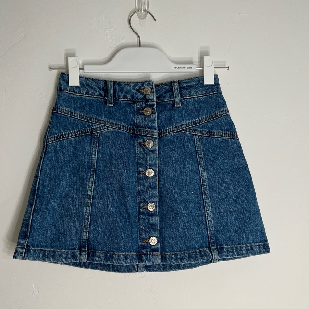 TopShop Denim button mini skirt